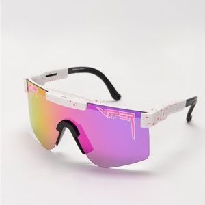 Pit Viper The LA Brights Single Wide White Polarized Sunglasses single wide